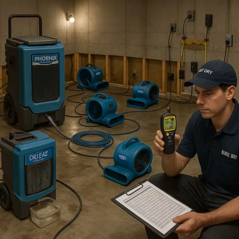 Structural Drying and Dehumidification process in Winneconne, WI